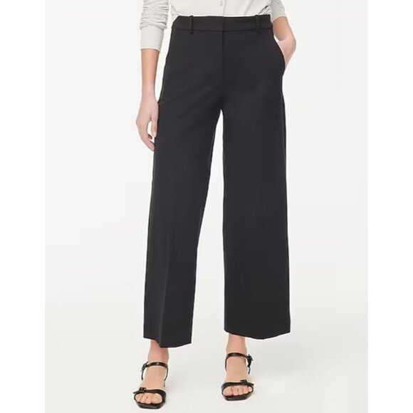 J. Crew Factory Tall Remy Wide-Leg Cropped Pant Women's Size 14 Tall Black NWT! - Picture 1 of 6
